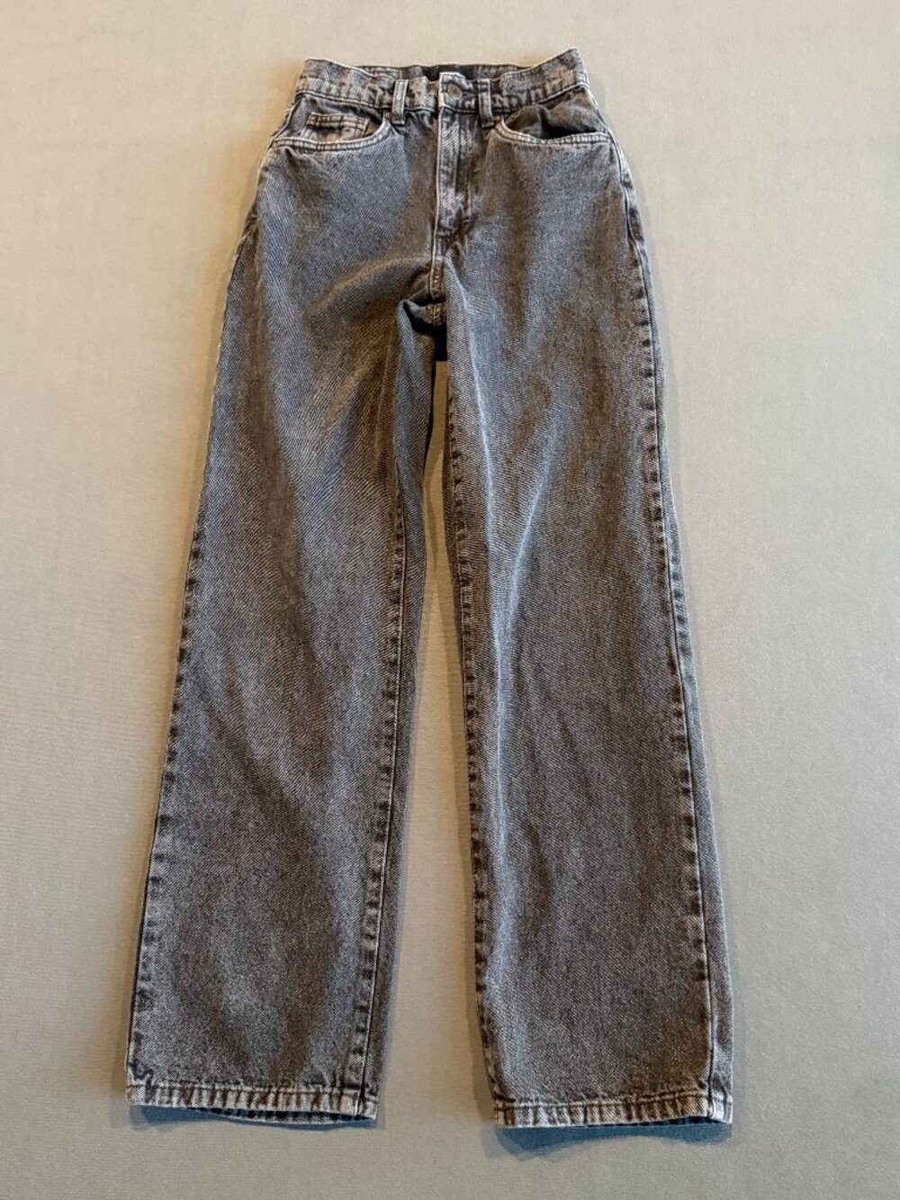 Cotton On Loose Straight Jeans Women’s 2 Gray Washed Denim 100% Cotton